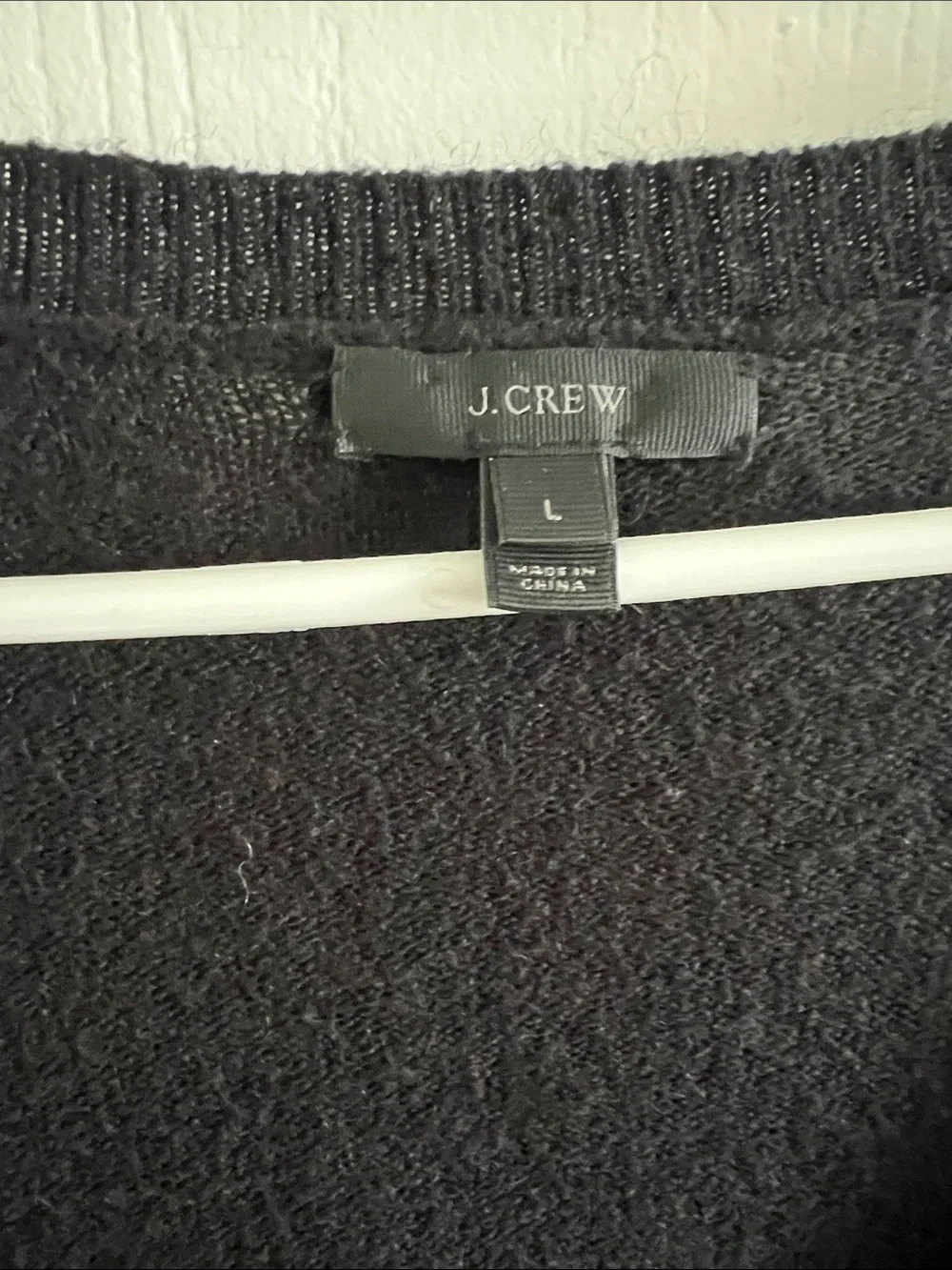 J. Crew V Neck Front Pocket Tunic Sweater Womens Large Black